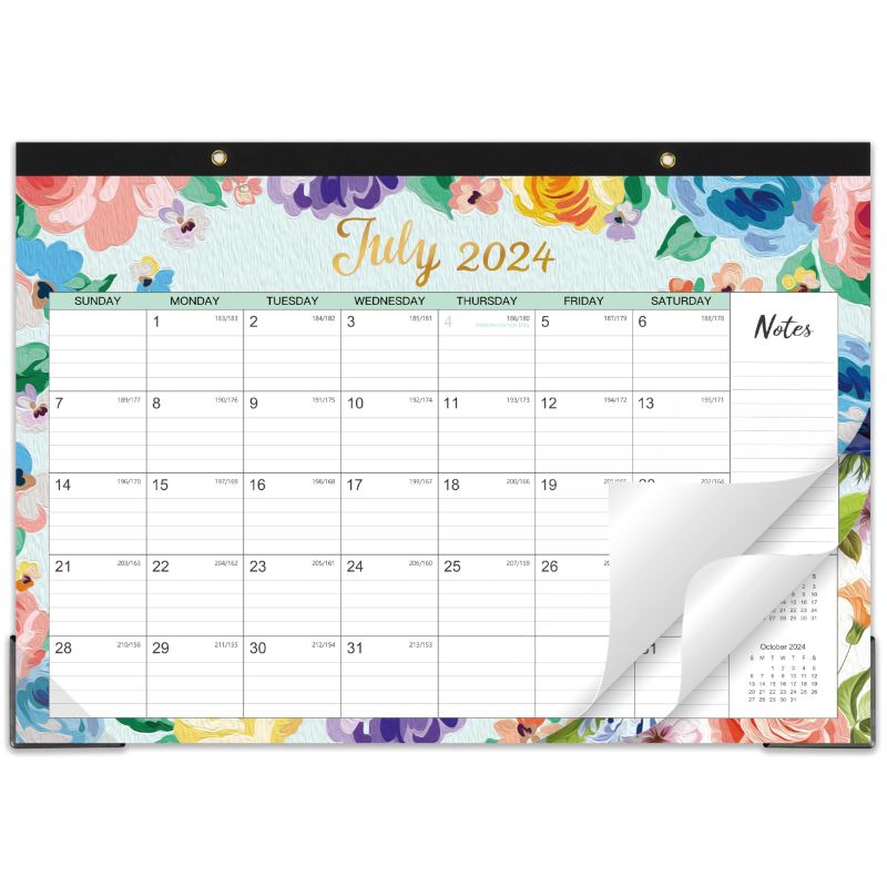 Photo 1 of Desk Calendar 2024-2025 - Calendar 2024-2025, JUL 2024 - DEC 2025, 17'' x 12'', 18 Months Academic 2024-2025 Calendar with Cutting Lines, Corner Protector, Note Section for Daily Organization