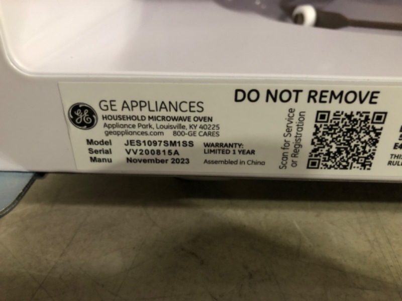 Photo 8 of ***NONREFUNDABLE - NOT FUNCTIONAL - FOR PARTS ONLY - SEE COMMENTS***
GE Smart Countertop Microwave Oven | Complete with Scan-to-Cook Technology and Wifi-Connectivity | 0.9 Cubic Feet Capacity, 900 Watts | Smart Home & Kitchen Essentials | Stainless Steel