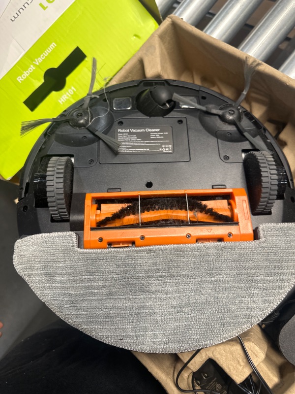 Photo 1 of ***SEE NOTES*** Robot Vacuum and Mop Combo, 3 in 1 Mopping Robotic Vacuum with Schedule, App/Bluetooth/Alexa, 1600Pa Max Suction, Self-Charging Robot Vacuum Cleaner, Slim, Ideal for Hard Floor, Pet Hair, Carpet Black