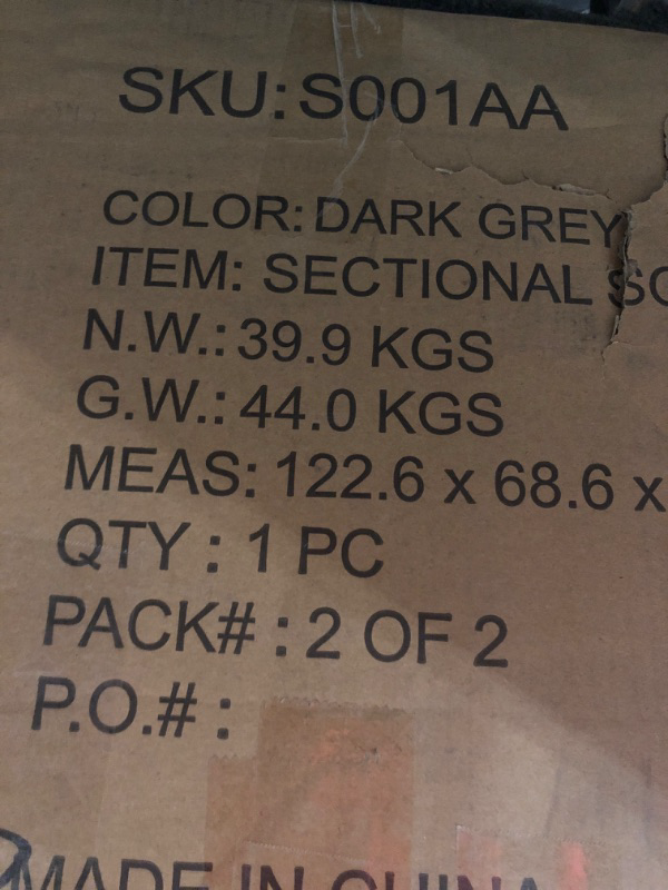 Photo 4 of (NON-REFUNDABLE) Sectional Sofa with Storage and Pull-Out Bed, 81.5", Dark Grey (BOX 2 OF 2) (MISSING BOX 1) 