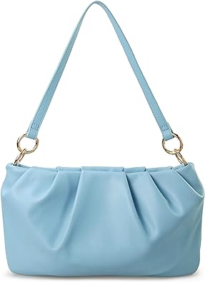 Photo 1 of Women Ruched Shoulder Handbag Cloud Pouch Hobo Bag Convertible Clutch Soft Vegan Leather Cross body Bag