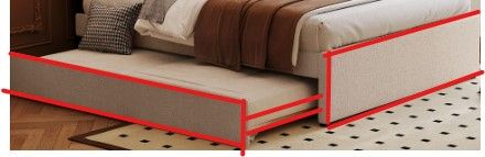 Photo 1 of Queen Size Upholstered Platform Bed RUNNERS AND FOOTERS 