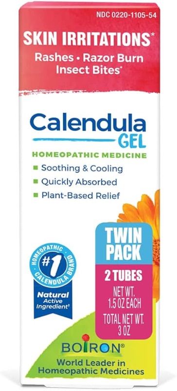 Photo 1 of **NBO RETURNS**EXP 7/24**Boiron Calendula Gel for Relief from Rashes, Razor Burn, Insect Bites, or Sunburns - Non-Greasy and Fragrance-Free - 3 oz (2 Pack of 1.5 oz)