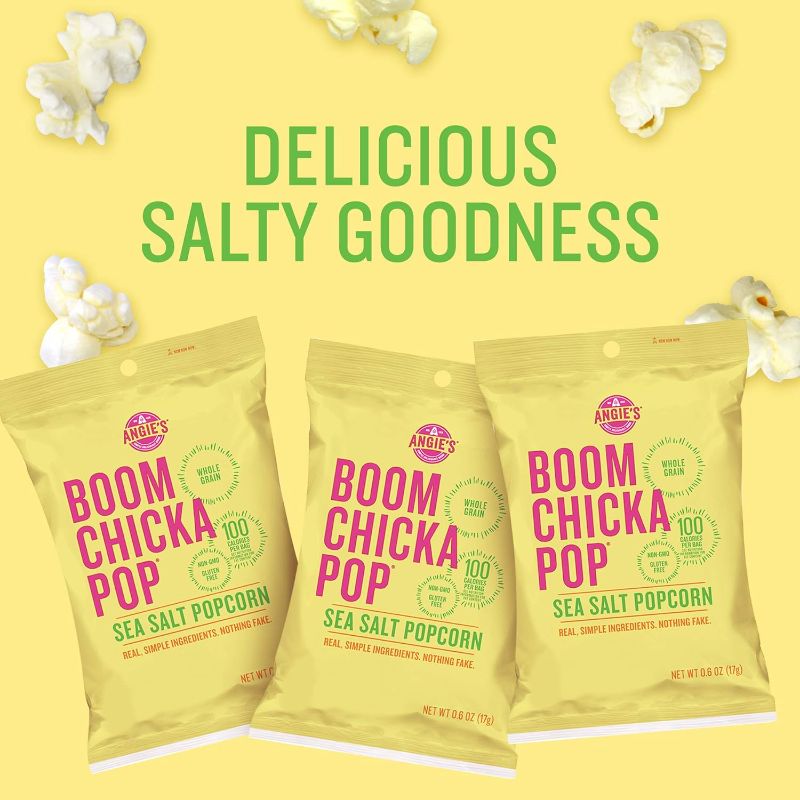 Photo 1 of **NO RETURNS**EXP 3/24**Angie's BOOMCHICKAPOP Sea Salt Popcorn, 0.6 oz. (Pack of 24)
Flavor Name