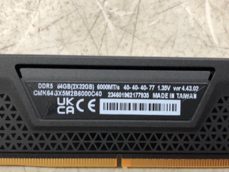 Photo 5 of CORSAIR VENGEANCE DDR5 RAM 64GB (2x32GB) 6000MHz CL40 Intel XMP iCUE Compatible Computer Memory - Black (CMK64GX5M2B6000C40) 64GB (2x32GB) Black