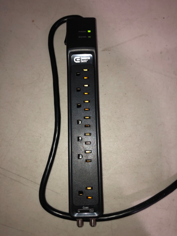 Photo 2 of (READ FULL POST) 6 ft. 7-Outlet Surge Protector with Coax, Black