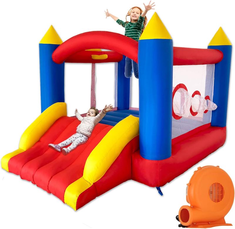 Photo 1 of Bouncy Castle for Children, Inflatable Bounce House with Slide, Trampoline,  Inflatable Bouncer with Air Blower for Indoor Outdoor*** STOCK PHOTO***