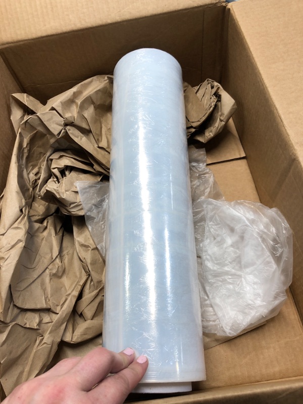 Photo 2 of 18" x 1500ft Clear Stretch Wrap - 80 Gauge Heavy-Duty Plastic Wrap Roll for Moving, Packing & Pallet Wrapping - 1 Pack 18inch-1pack-clear 1Pack