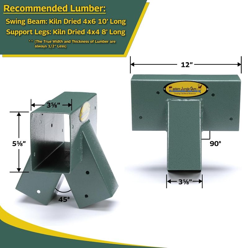 Photo 4 of (NON-REFUNDABLE) Easy 1-2-3 90° A-Frame Swing Set Bracket Heavy Duty for Ez, Simple Install - DIY Swing Set Parts
