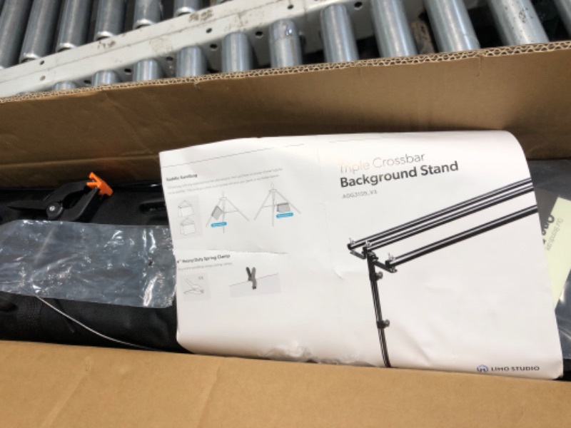 Photo 1 of LimoStudio 10 x 9.6 feet Backdrop Stand with Triple Crossbar Background Support System, Easy Length Adjustment, Spring Clamps, Photography Video Event Occasion, AGG3159