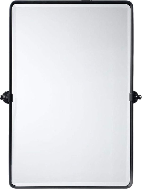 Photo 1 of  Black Pivot Rectangle Bathroom Vanity Mirrror