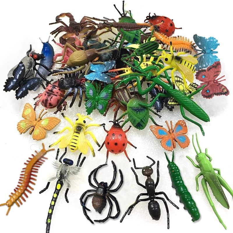 Photo 2 of 30 Pack Bug Toys Fake Plastic Bugs and Insects for Kids Toddler Birthday Party Favors Easter Valentines Basket Stuffers Goodie Bag Fillers April Fool's Day Prank Gifts Fake Bugs Toys