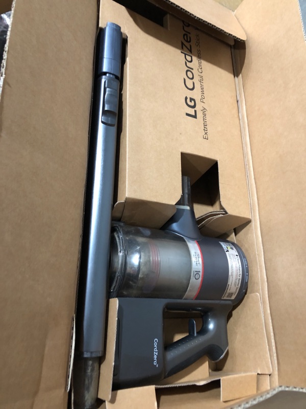 Photo 7 of *****STOCK IMAGE FOR SAMPLE*****
**NONREFUNDABLE**FOR PARTS OR REPAIR**SEE NOTES**
GRAY - LG CordZero Auto Empty Cordless Stick Vacuum Cleaner Wet Mop All in One Tower, Extra Removable Battery, Up to 120 Min, Handheld, Powerful Suction, Hard Floor, Carpet