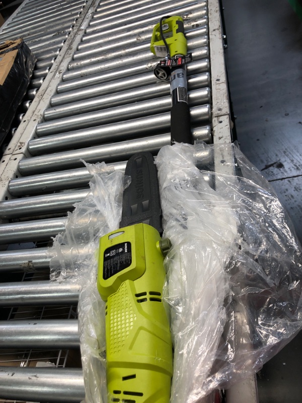 Photo 3 of ***USED - LIKELY MISSING PARTS - UNABLE TO VERIFY FUNCITONALITY***
Sun Joe SWJ803E 10 inch 8.0 Amp Electric Multi-Angle Pole Chain Saw, Corded electric, Green