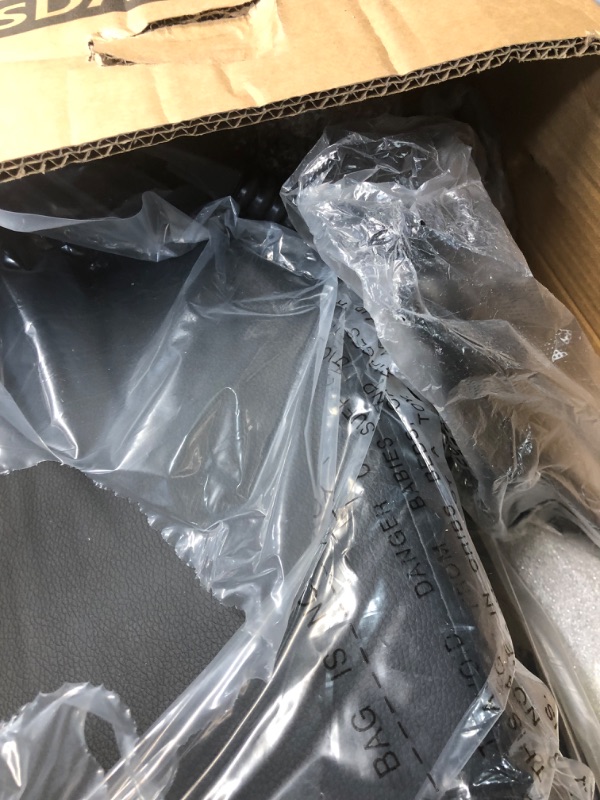 Photo 1 of (Damaged cushions)  Guessky Executive Office Chair, Big and Tall Office Chair with Foot Rest Reclining Leather Chair High Back Home Office Desk Chair with Lumbar Support Ergonomic Office Chair with Padded Armrests(Black) Black SDA003