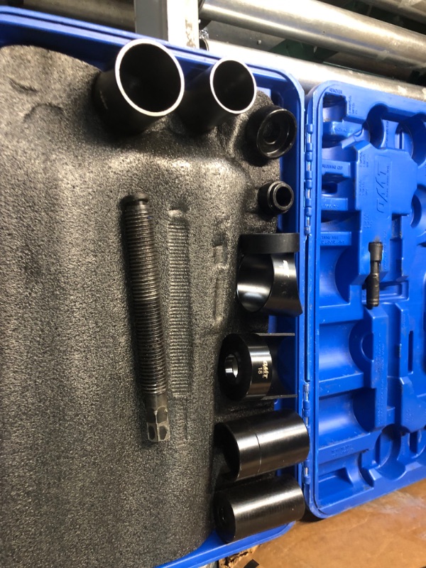 Photo 1 of ***DAMAGED - MISSING PARTS - SEE COMMENTS***
Orion Motor Tech Master Ball Joint Press Kit, 23pc Ball Joint Press & U Joint Removal Kit with Sockets and Universal Adapters, Heavy Duty Ball Joint Tool Set for Most 2WD 4WD Cars Light Trucks SUVs