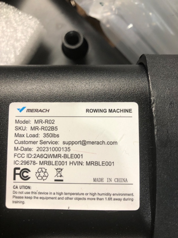 Photo 1 of Rowing Machine, MERACH Bluetooth Magnetic Rower Machine with Dual Slide Rail, 16 Levels of Quiet Resistance, Max 350lb Weight Capacity, App Compatible, 
MODEL: MR-R02