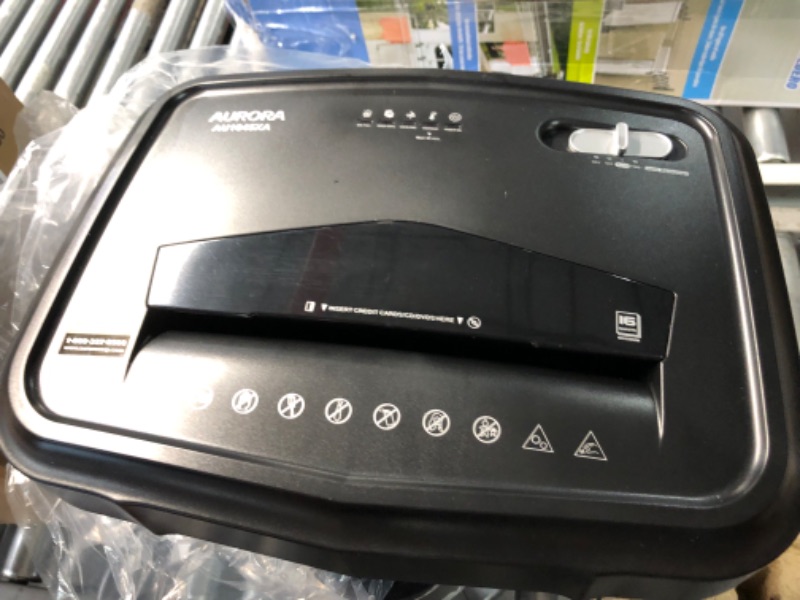 Photo 2 of Aurora AU1645XA 16-Sheet Cross-Cut Paper and CD/Credit Card Shredder/5-Gallon Pullout Basket/ 30 Minutes Run Time 16-Sheet CrossCut/30-min Run Time Black