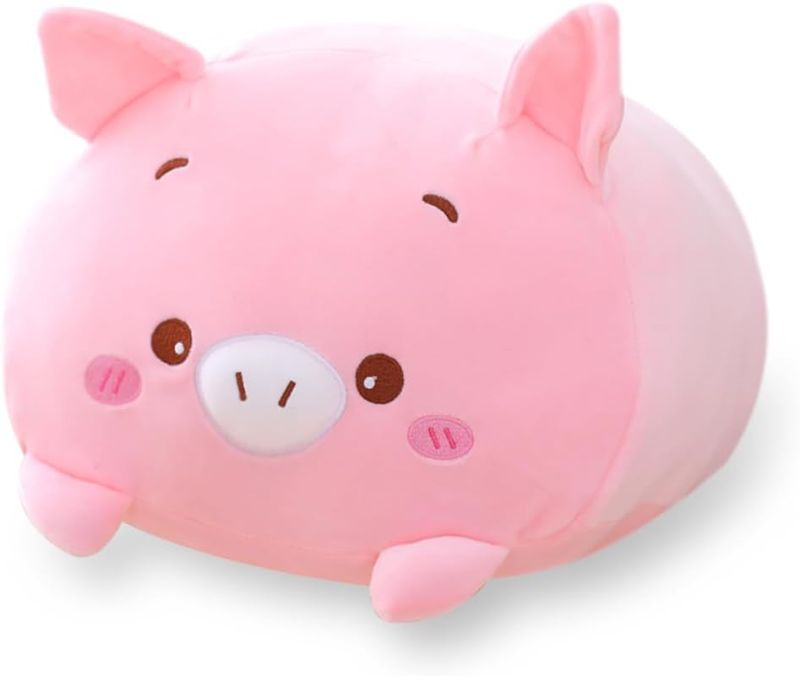 Photo 1 of AIXINI 35.5 inch Cute Pink Pig Plush Stuffed Animal Cylindrical Body Pillow,Super Soft Cartoon Hugging Toy Gifts for Bedding, Kids Sleeping Kawaii Pillow