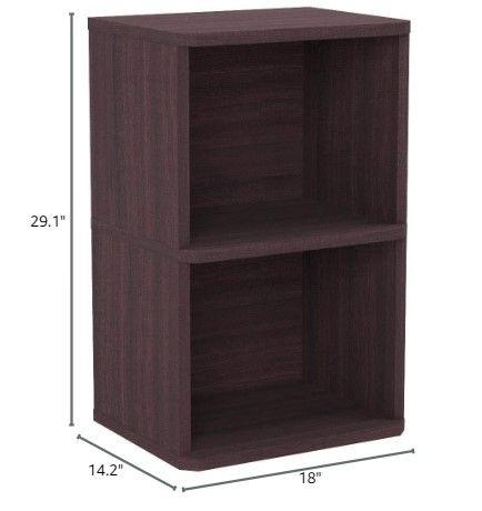 Photo 5 of (NON-REFUNDABLE) Way Basics Vintage Vinyl Record Cube 2-Shelf Storage, Organizer - Fits 170 LP Album