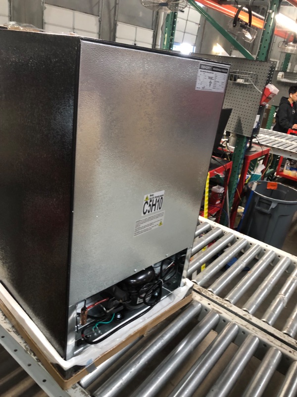 Photo 1 of EUHOMY Upright freezer, 3.0 Cubic Feet, Single Door Compact Mini Freezer with Reversible Stainless Steel Door, Small freezer for Home/Dorms/Apartment/Office (Silver) 3.0 ft³ Silver