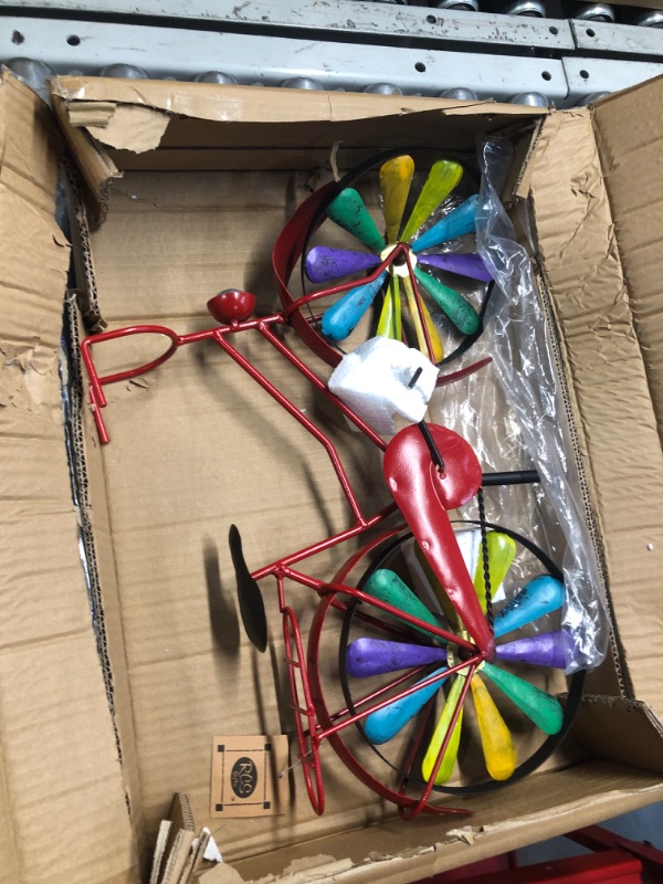 Photo 2 of **NON-REFUNDABLE**NO RETURNS**PARTS ONLY*** READ**
****BY BIDDING ON THIS ITEM, YOU UNDERSTAND THAT THIS SALE IS FINAL AND ITEM CANNOT BE RETURNED***

Red Carpet Studios 34479 Garden Wheels Spinner Stake, Rainbow Bike, 51 x 20 x 5 Inch Colorful Bicycle