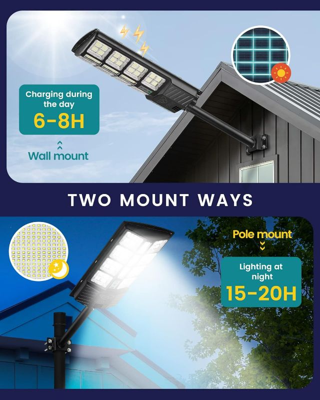 Photo 4 of (NON-REFUNDABLE) Lovus 1200W Solar Parking Lot Light, 6000k Outdoor Solar Street Light Dusk to Dawn with Motion Sensor