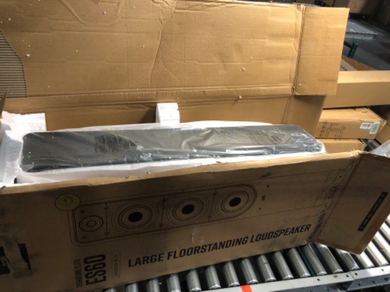 Photo 1 of Polk Signature Elite ES60 Tower Speaker - Hi-Res Audio Certified and Dolby Atmos & DTS:X Compatible, 1" Tweeter & Three 6.5" Woofers, Power Port Technology for Effortless Bass, Elegant White-Washed White ES60 Speaker