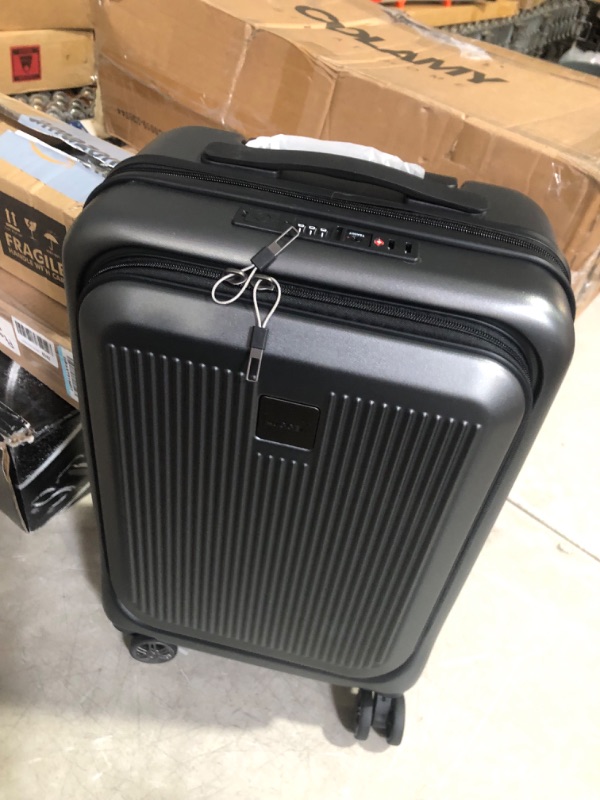 Photo 4 of ***USED - COLOR IS SLIGHTLY DIFFERENT - SEE PICTURES***
LUGGEX Carry on Luggage 22x14x9 Airline Approved, PC Hard Shell Suitcase with Front Pocket, Expandable Luggage with USB Port (Black, 20 Inch, 36.7L)