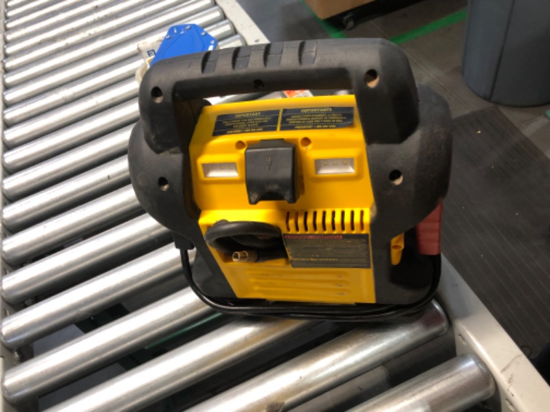 Photo 4 of DEWALT DXAEJ14-Type2 Digital Portable Power Station Jump Starter - 1600 Peak Amps with 120 PSI Compressor, AC Charging Cube, 15W USB-A and 25W USB-C Power for Electronic Devices 1600 Amps