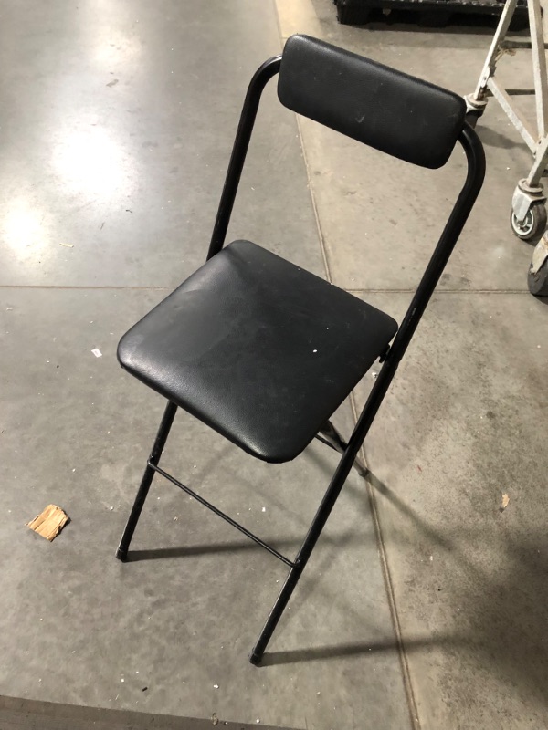 Photo 3 of ***USED - DIRTY - SCRATCHED - SEE PICTURES***
Thyle Folding Bar Stool with Backrest, Leather Padded Counter Height Foldable Stool, Portable Folding Stool Tall Bar Stools 