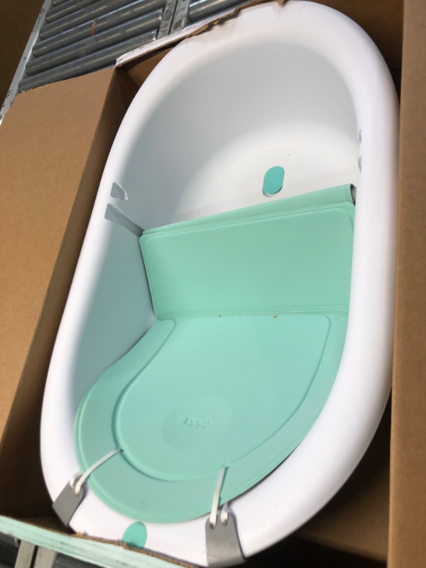 Photo 3 of 4-in-1 Grow-with-Me Bath Tub by Frida Baby Transforms Infant Bathtub to Toddler Bath Seat 