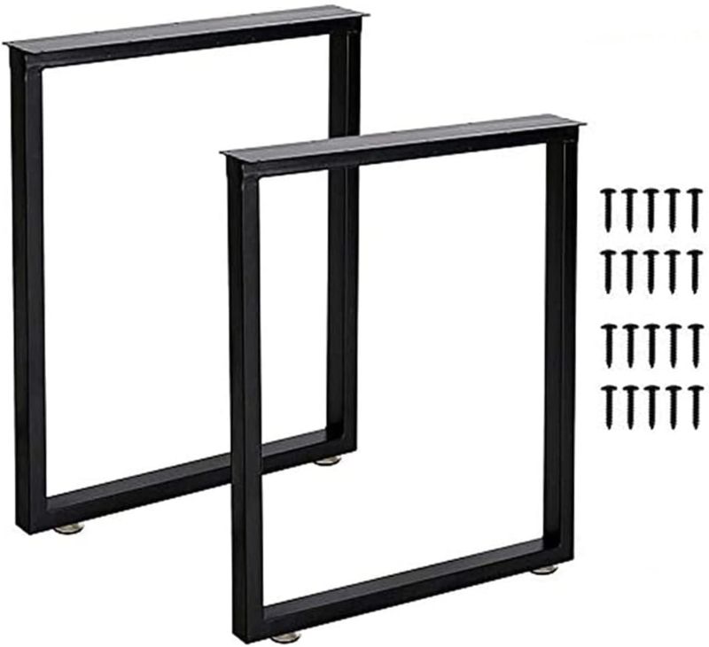 Photo 1 of ***STOCK PHOTO FOR REFERENCE ONLY - ACTUAL ITEM MAY DIFFER - SEE COMMENTS***
Metal Table Legs, Set of 2, Black, Square Design, 27" x 32"