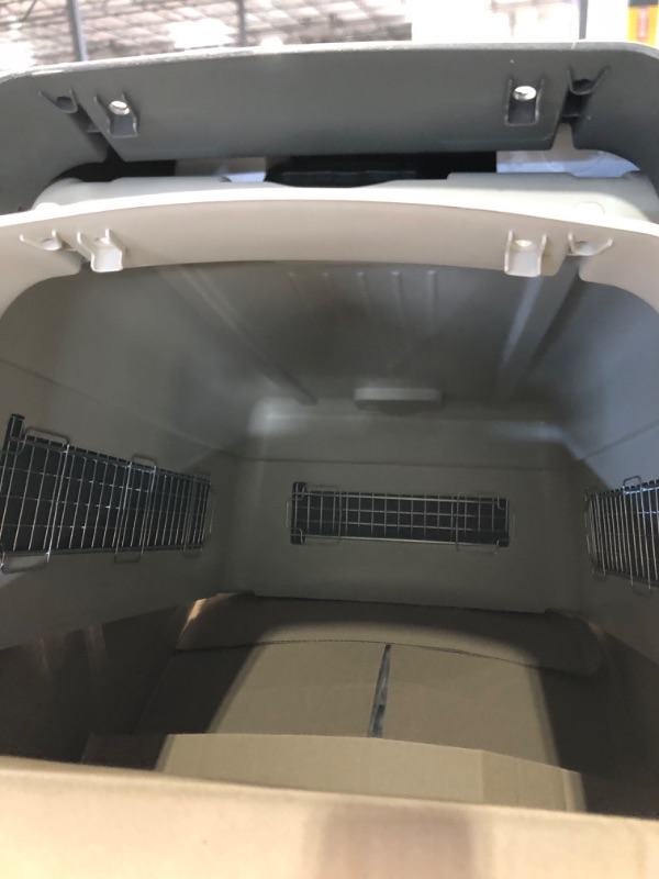 Photo 3 of ***USED - LIKELY MISSING PARTS - UNABLE TO VERIFY FUNCTIONALITY***
SportPet Designs Plastic Kennels Rolling Plastic Wire Door Travel Dog Crate, XXL XX-Large, 39.5"L x 26.5"W x 29.25"H