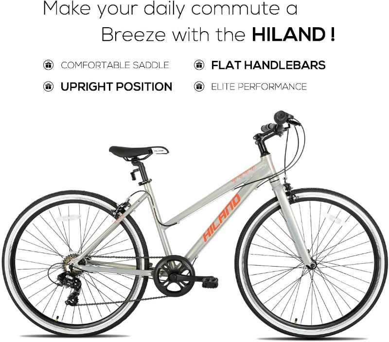 Photo 6 of (READ FULL POST) Hiland Aluminum Hybrid Bike, Shimano Drivetrain 7 Speeds, 700C Wheels Commuter Bike City Bike for Men Women Silver