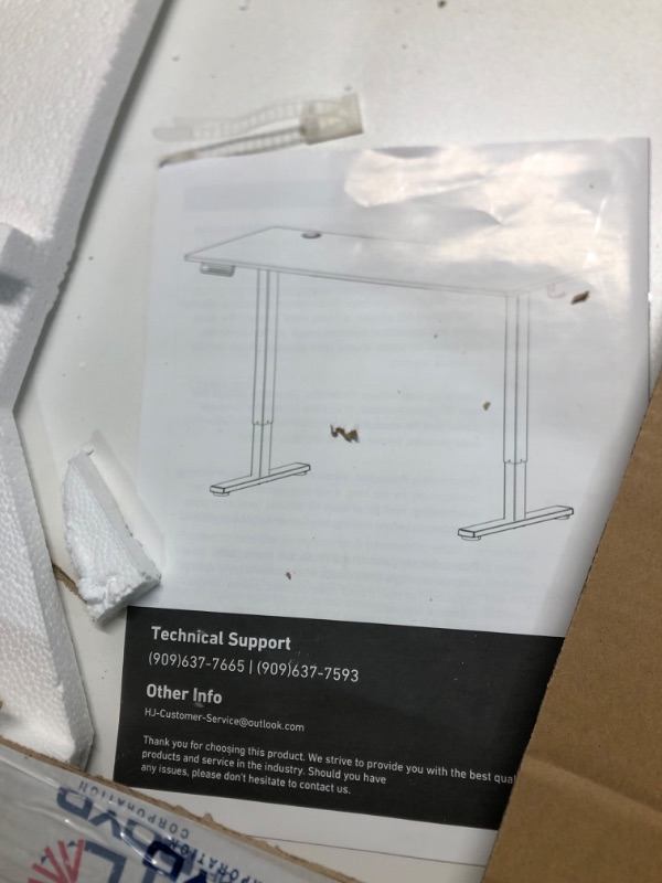 Photo 1 of DUMOS Standing Desk with Whole-Piece Desktop Board, 63x24in Electric Height Adjustable Stand Up Desk, Modern Ergonomic Sit Stand Rising Table, Computer Workstation for Home Office, White(2 Packages) White 63''x24''