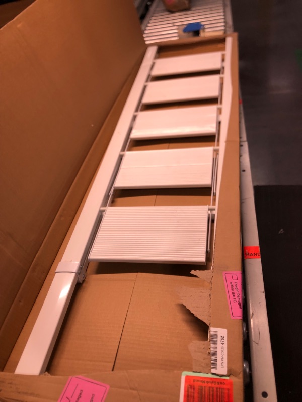 Photo 1 of HBTower 5 Step Ladder, Aluminum Ladder with Handrails, Folding Step Stool for Adults, 330LBS Capacity Sturdy& Portable Ladder for Home Kitchen Library Office, White 5 step White