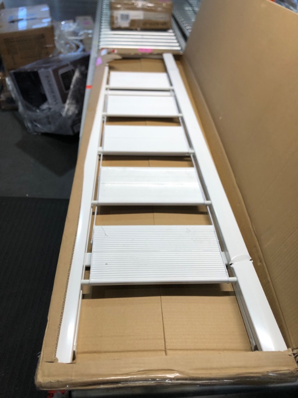 Photo 1 of HBTower 5 Step Ladder, Aluminum Ladder with Handrails, Folding Step Stool for Adults, 330LBS Capacity Sturdy& Portable Ladder for Home Kitchen Library Office, White 5 step White