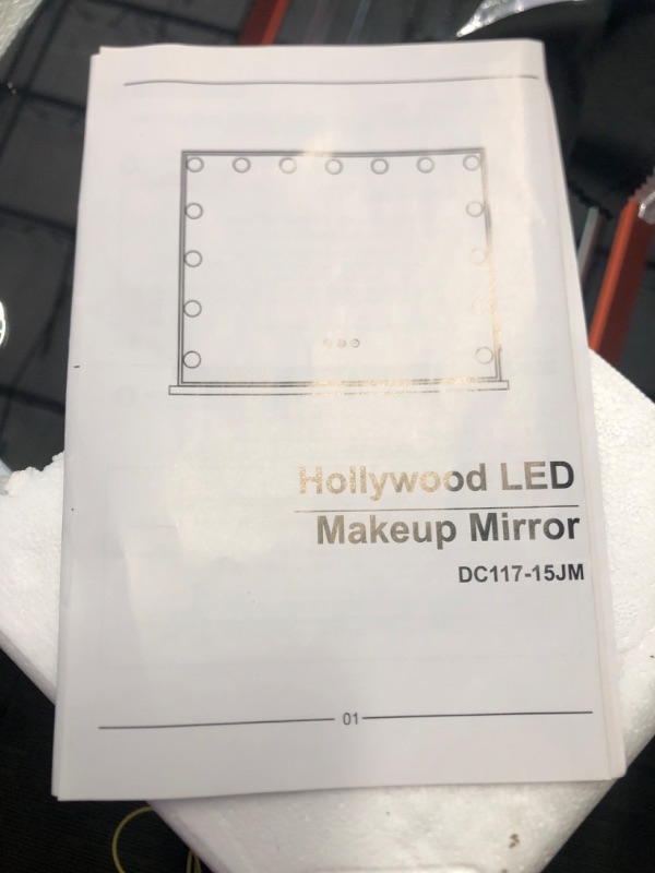 Photo 3 of **MOST BULBS DO NOT FUNCTION-MINOR SCRATCHES**
Hansong Large Vanity Mirror with Lights, Hollywood Mirror with Lights, Lighted Vanity Mirror with 15 Dimmable LED Bulbs - White