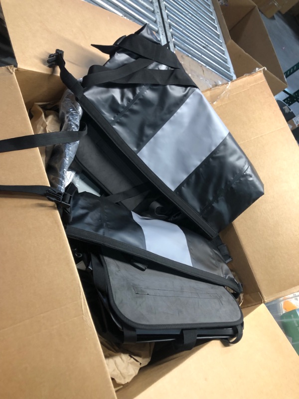 Photo 2 of Nelson-Rigg 100% Waterproof Hurricane Saddlebags. Lightweight, Soft Sided And Mount To Most Adventure And Dual Sport Motorcycle Racks, Black/Gray. 28 liters Per Side.