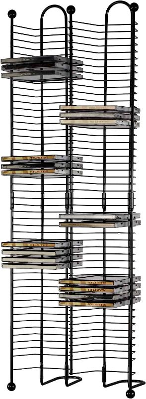 Photo 1 of Atlantic Nestable 100 CD Tower - Holds 100 CDs, Efficient Side by Side Space-Saving Design, Heavy Gauge Steel Construction, Black
