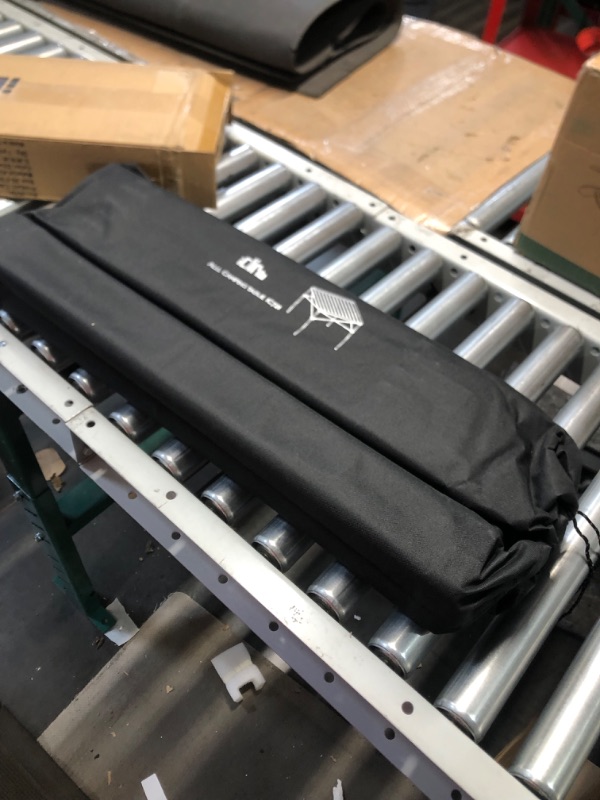Photo 2 of iClimb Lightweight Stable Alu. Folding Square Table Roll Up Top with Carry Bag for Camping Picnic Backyards BBQ Camp Kitchen (Black, L)