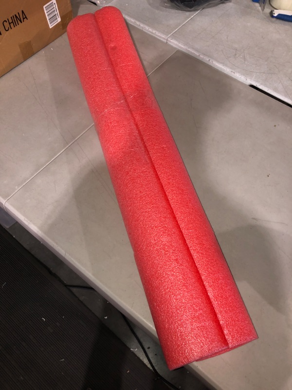 Photo 2 of (READ FULL POST) Hanaive 2 Pcs 39 Inch x 4.1 Inch Jumbo Pool Noodles Bulk Pool Noodles Foam Large Pre Slit Clamp Foam Protection Foam Tube Swim Noodles for Swimming Floating Craft Projects Padding Bumper (Red)
