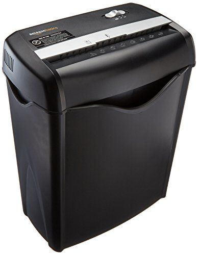 Photo 1 of Amazon Basics 6 Sheet Cross Cut Paper and Credit Card Home Office Shredder with 3.8 Gallon Bin, Black