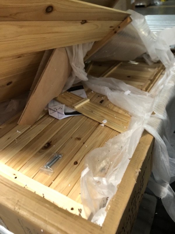 Photo 1 of Wooden Chicken Coop Hen House Poultry Cage with 2 Chicken Nesting Box & Ramp, Waterproof Roof Chicken Coop Pet House