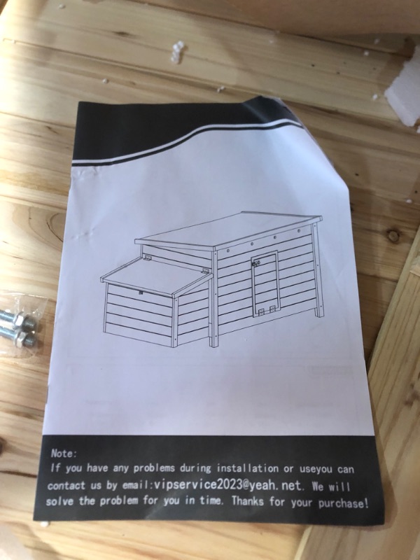 Photo 1 of Wooden Chicken Coop Hen House Poultry Cage with 2 Chicken Nesting Box & Ramp, Waterproof Roof Chicken Coop Pet House