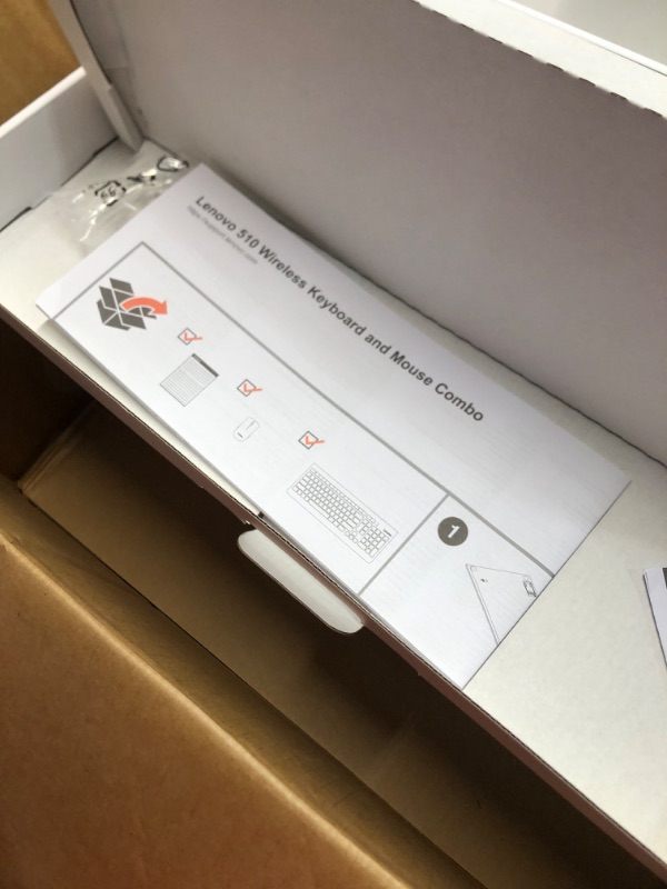 Photo 1 of Lenovo 510 Wireless Combo with 2.4 GHz USB Receiver, Slim Full Size Keyboard, Full Number Pad, 1200 DPI Optical Mouse, Left or Right Hand