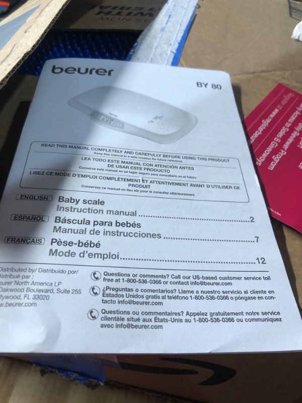 Photo 1 of Beurer BY80 Digital Baby Scale, Infant Scale for Weighing in Pounds, Ounces, or Kilograms up to 44 lbs