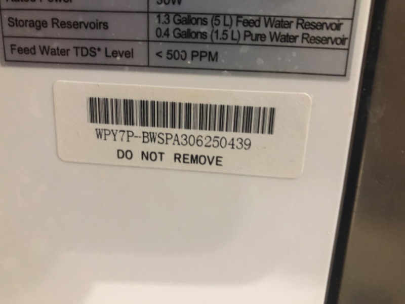 Photo 5 of ***HEAVILY USED - MOLDY - SEE COMMENTS***
SimPure Y7P-BW UV Countertop Reverse Osmosis Water Filtration Purification System, 4 Stage RO Water Filter