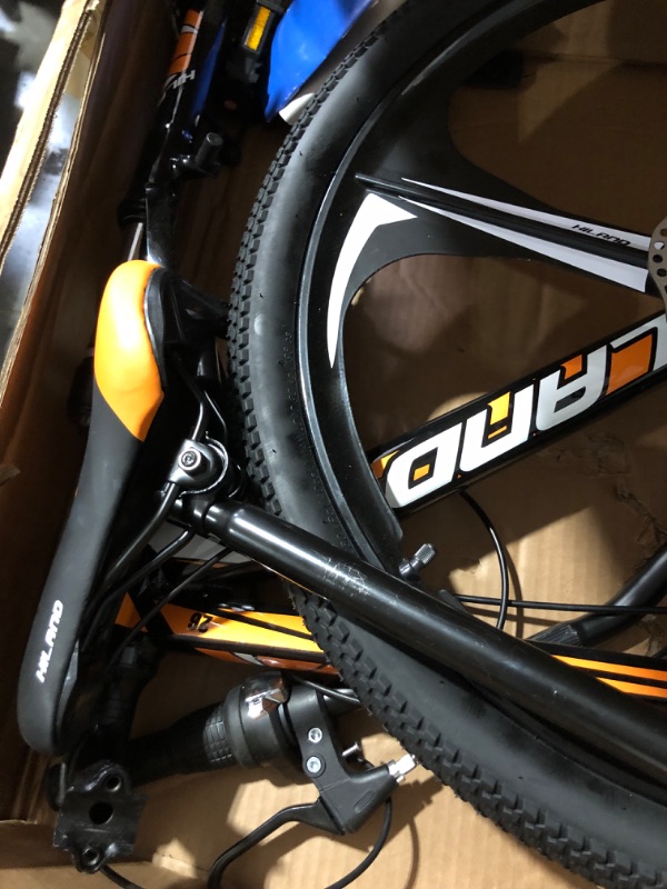 Photo 1 of **MISSING HARDWARE**
Hiland Mountain Bike, 3/6/Multi-Spokes, Shimano 21 Speeds Drivetrain, Aluminum Frame 26 Inch Wheels